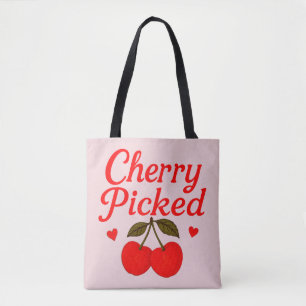 Cherry Picked Hearts Romantische Cottagecore Roze Draagtas