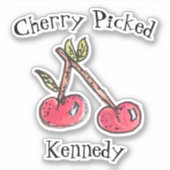 Cherry Picked Schattigee naam Trendy Fruit Modern Sticker (Voorkant)