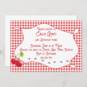 Cherry Picnic Uitnodiging (Voorkant / Achterkant)