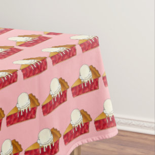 Cherry Pie a la Mode Ice Cream Slice Dessert Food Tafelkleed