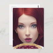 Cherry Pie Goddess Femme imaginaire art Carte post (Devant / Derrière)