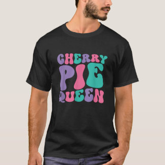 Cherry Pie Queen Womens Retro Wavy Groovy T-shirt