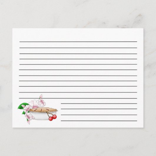 Cherry Pie Recipe Card Briefkaart (Voorkant)