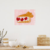 Cherry Pie Slice Poster kunst aan de muur (Keuken)