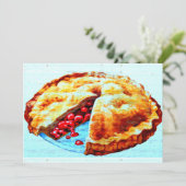 cherry pie-uitnodiging kaart (Staand voorkant)