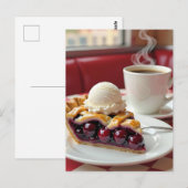 Cherry Pie, Vanilla Ice Cream & Koffie Briefkaart (Voorkant / Achterkant)