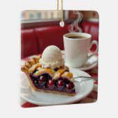 Cherry Pie, Vanilla Ice Cream & Koffie Keramisch Ornament (Rechts)