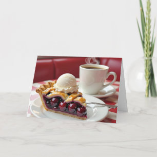 Cherry Pie, Vanilla Ice Cream & Koffie Verjaardag Kaart