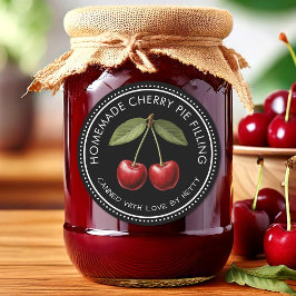 Cherry pie vulling sticker voor zelfgemaakte recep