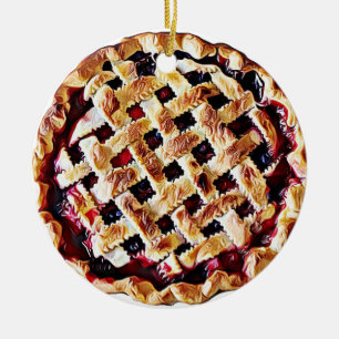 Cherry Pie Yummy Food Christmas Keramisch Ornament