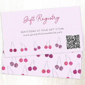 Cherry Pink Baby shower Gift Registry QR-code Informatiekaartje