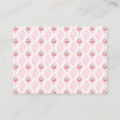 Cherry Pink Bow Baby shower Display Douche Informatiekaartje (Achterkant)