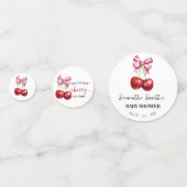 Cherry Pink Coquette Baby shower Confetti (Achterkanten)