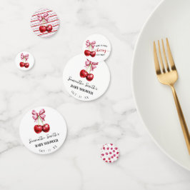 Cherry Pink Coquette Baby shower Confetti