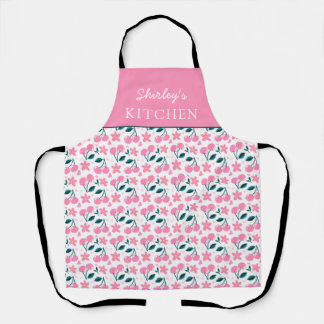 Cherry Pink Personalized Apron | Custom Name Apron Schort