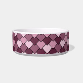 Cherry Pink Square and Diamond Pattern Voerbakje