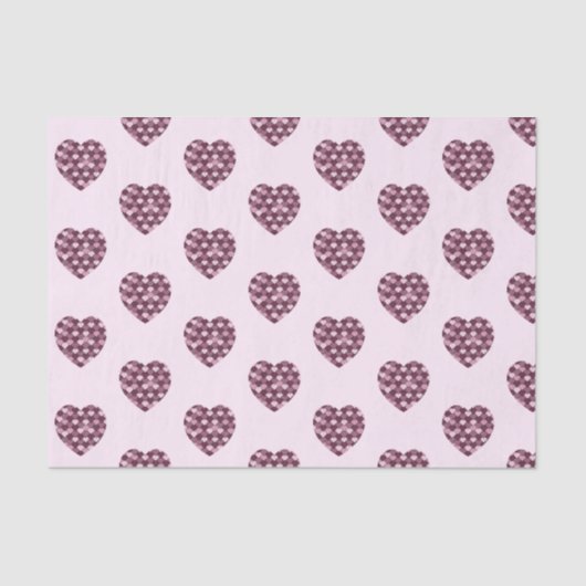Cherry Pink Square en Diamond hart Tissuepapier (Voorkant)