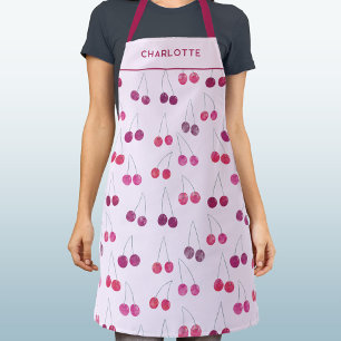 Cherry Pink Waterverf gepersonaliseerd Schort