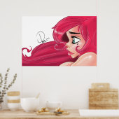 Cherry Pinup Poster: "Profiel" Poster (Keuken)