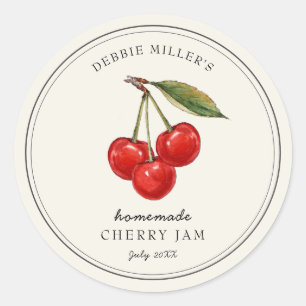 Cherry Preserve Simple Jar Label