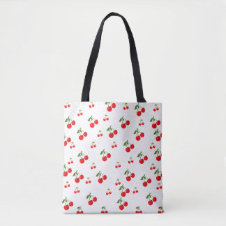 Cherry print shopping Book Tote Bag