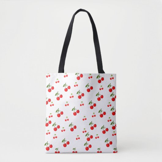 Cherry print shopping Book Tote Bag (Devant)