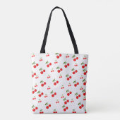 Cherry print shopping Book Tote Bag (Dos)
