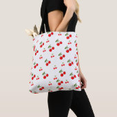 Cherry print shopping Book Tote Bag (De près)