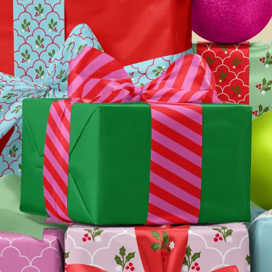 Cherry Red and Hot Pink Stripe Lint