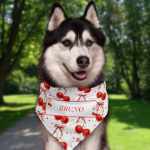 Cherry Red Bow Hearts Nom du chien