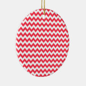 Cherry Red Chevron Zigzag Keramisch Ornament (Rechts)