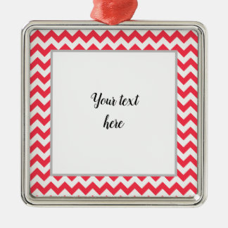 Cherry Red Chevron Zigzag Metalen Ornament