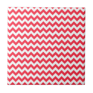 Cherry Red Chevron Zigzag Tegeltje