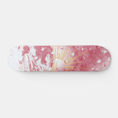 Cherry Red Crimson Gold Sunset Zon en Zee Skateboard (Horizontaal)