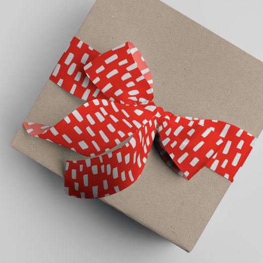 Cherry Red Dashing Grosgrain Ribbon Lint