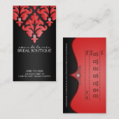 Cherry Red Diamond Damask Appointkaarten Afsprakenkaartje (Voorkant / Achterkant)