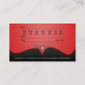 Cherry Red Diamond Damask Appointkaarten Afsprakenkaartje (Achterkant)