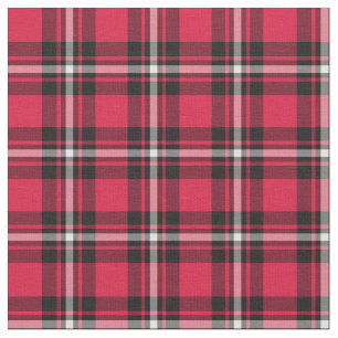 Cherry Red en Black Sporty Plaid Stof