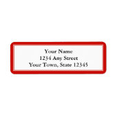 Cherry Red en White Aangepaste retour adreslabel Etiket (Voorkant)