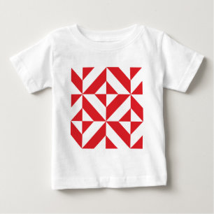 Cherry Red Geometric Deco Cube Pattern