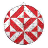 Cherry Red Geometric Deco Cube Pattern Dartbord (Voorkant)