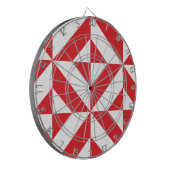 Cherry Red Geometric Deco Cube Pattern Dartbord (Voorkant Links)