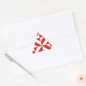 Cherry Red Geometric Deco Cube Pattern Driehoek Sticker (Envelop)