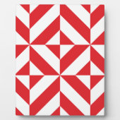 Cherry Red Geometric Deco Cube Pattern Fotoplaat (Voorkant)