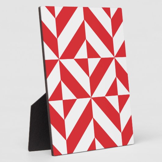Cherry Red Geometric Deco Cube Pattern Fotoplaat (Zijkant)