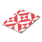 Cherry Red Geometric Deco Cube Pattern Notitieblok (Gedraaid)
