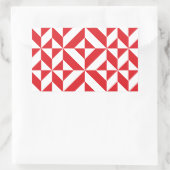 Cherry Red Geometric Deco Cube Pattern Rechthoekige Sticker (Tas)