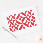 Cherry Red Geometric Deco Cube Pattern Rechthoekige Sticker (Envelop)