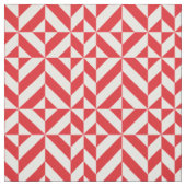 Cherry Red Geometric Deco Cube Pattern Stof (Swatch)