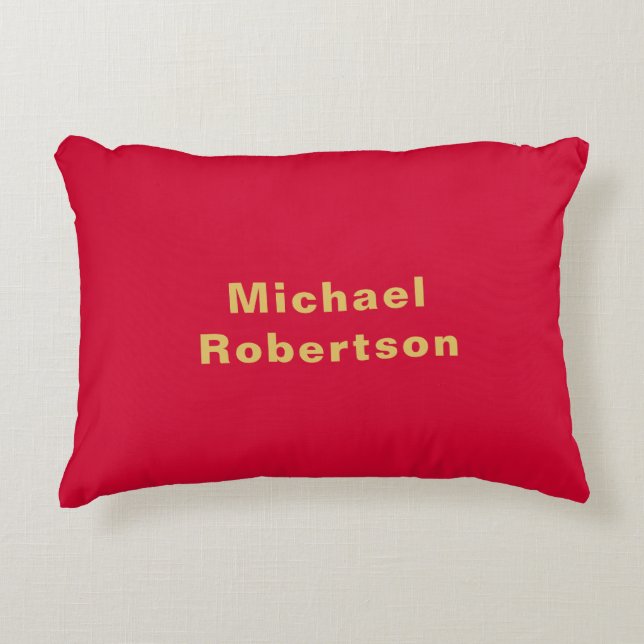 Cherry Red Gold Kleuren Professioneel Trendy Moder Accent Kussen (Voorkant)